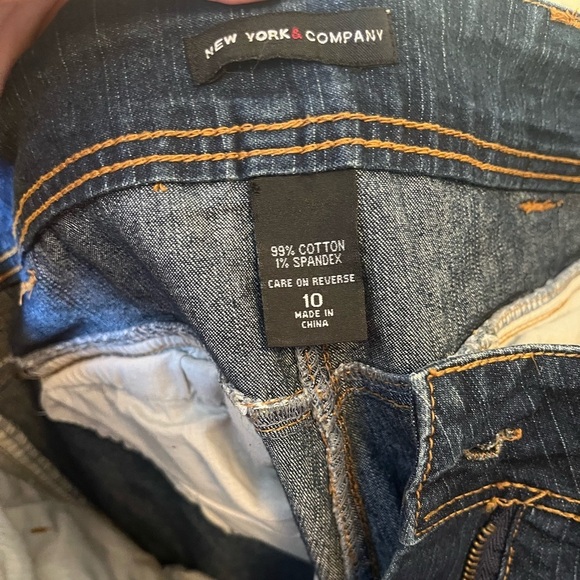 New York & company Bermuda jean shorts buttons pockets Y2K women’s 10 - Picture 4 of 8